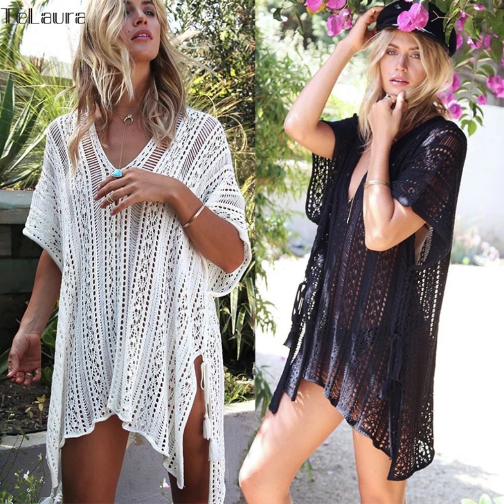 New Beach Cover Up Bikini Crochet Knitted Tassel T